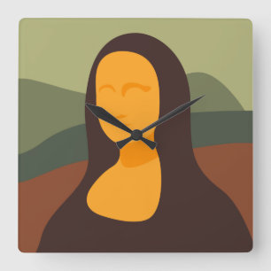Mona Lisa Painting Art Square Wall Clock