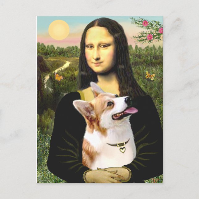 Mona Lisa - Pembroke Welsh Corgi 7b Postcard (Front)