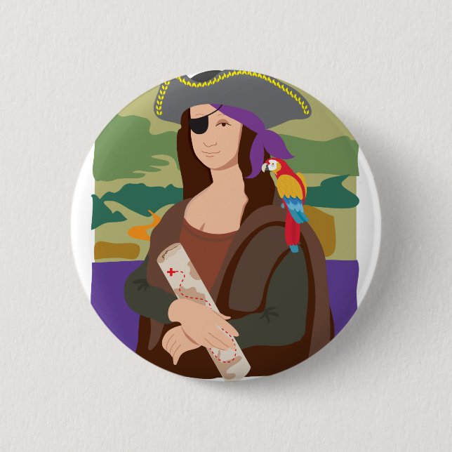 Mona Lisa Pirate 6 Cm Round Badge (Front)