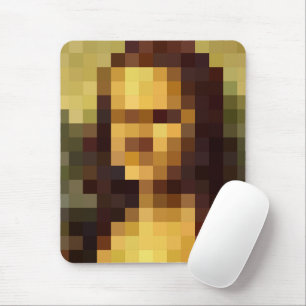 Mona Lisa pixel art Leonardo da Vinci, La Gioconda Mouse Pad