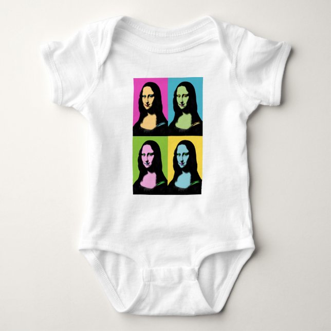 Mona Lisa - Pop Art Style  Baby Bodysuit (Front)