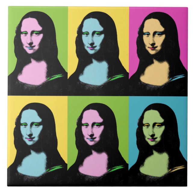 Mona Lisa - Pop Art Style Ceramic Tile (Front)