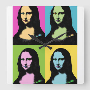 Mona Lisa - Pop Art Style Square Wall Clock