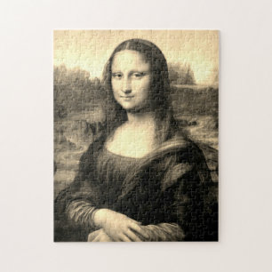 Mona Lisa Portrait   Sepia Brown Jigsaw Puzzle