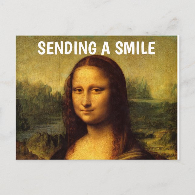 MONA LISA POSTCARD SENDING A SMILE (Front)