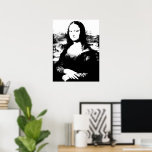 Mona Lisa Poster<br><div class="desc">A black and white pop art style print of Italian artist Leonardo da Vinci's 1504 masterpiece, Mona Lisa.</div>