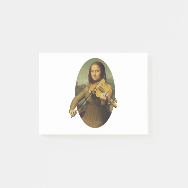 Mona Lisa Practising Violin or Viola Post-it Notes (Front)