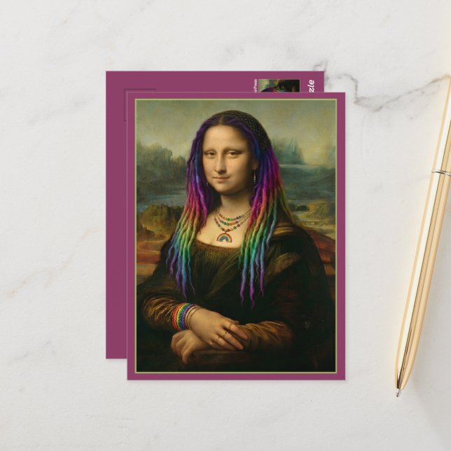 Mona Lisa Pride Month Postcard (Front/Back In Situ)