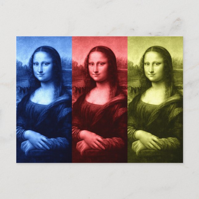 Mona Lisa Primary Colors Postcard (Front)