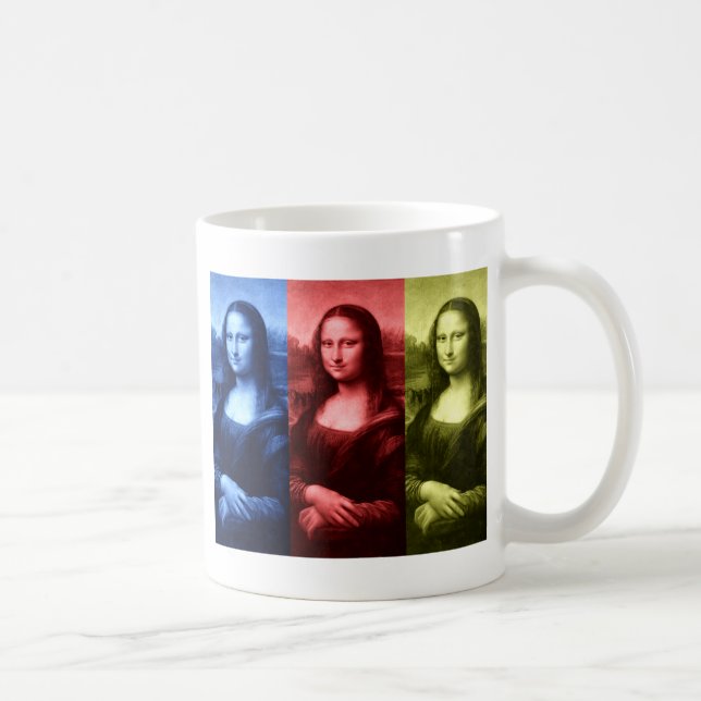 Mona Lisa Primary Colours Coffee Mug (Right)