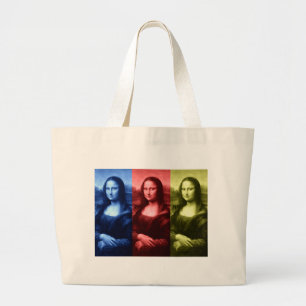 Mona Lisa Primary Colours Large Tote Bag