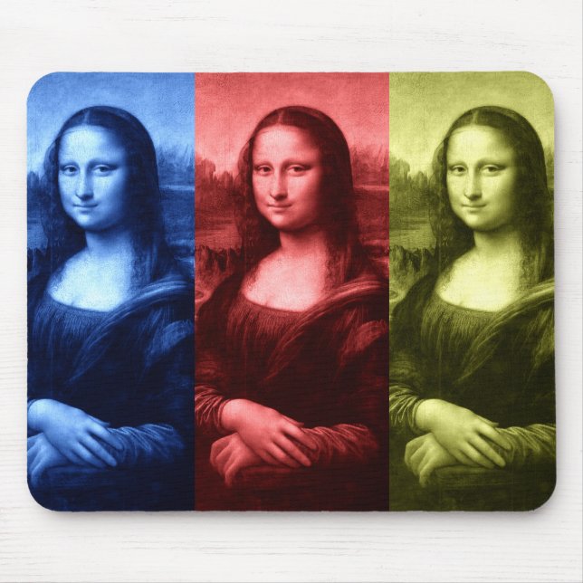 Mona Lisa Primary Colours Mouse Pad (Front)