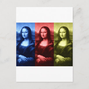 Mona Lisa Primary Colours Postcard