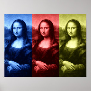 Mona Lisa Primary Colours Poster
