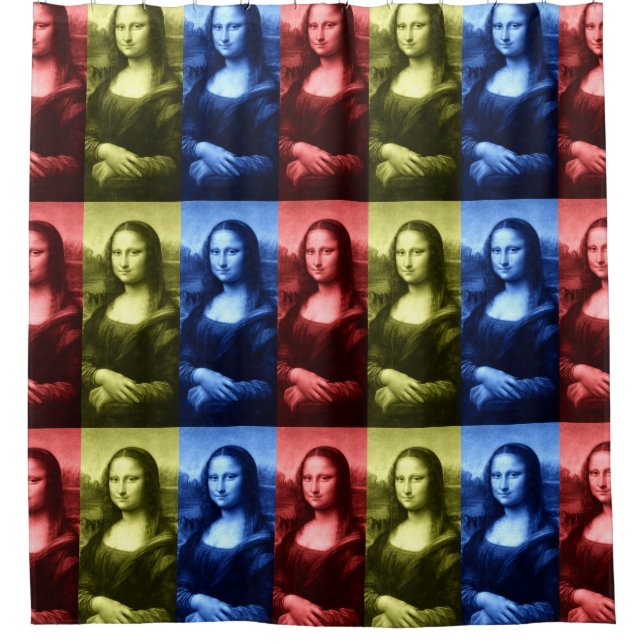 Mona Lisa Primary Colours Shower Curtain (Front)