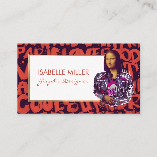 Mona Lisa Punk Art                                 Business Card (Front)