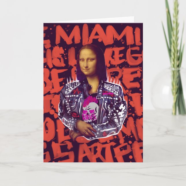 Mona Lisa Punk Art Card (Front)