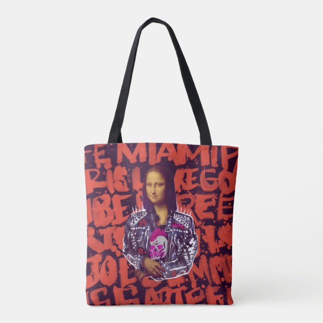 Mona Lisa Punk Art Tote Bag (Back)