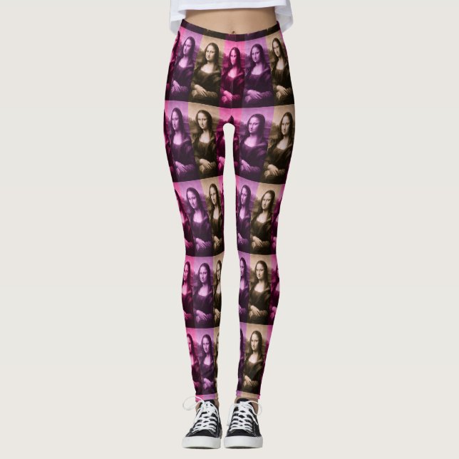 Mona Lisa Purple Pink Chocolate Leggings (Front)