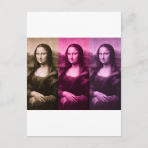 Mona Lisa Purple Pink Chocolate Postcard