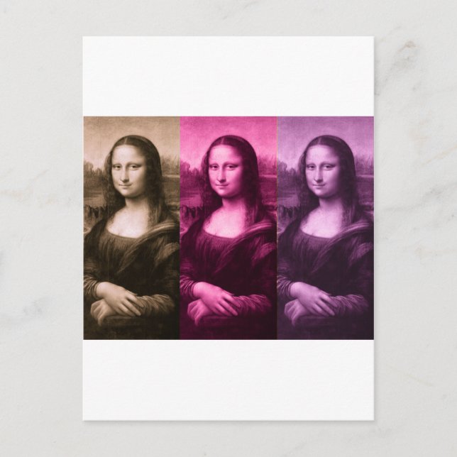Mona Lisa Purple Pink Chocolate Postcard (Front)