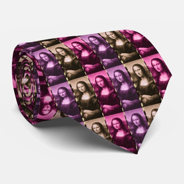 Mona Lisa Purple Pink Chocolate Tie (Rolled)