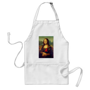 Mona Lisa Red Ribbon Standard Apron