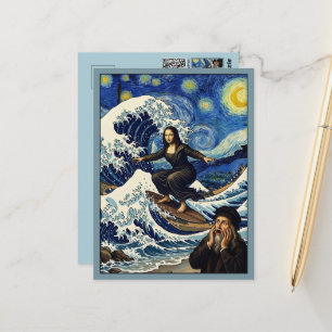Mona Lisa Reimagined Travel Postcard
