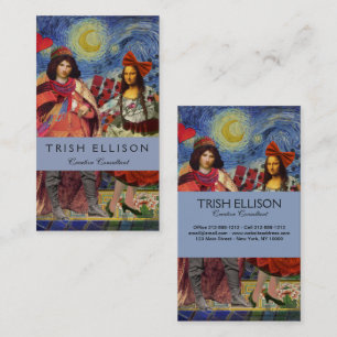 Mona Lisa Romantic Funny Colourful Artwork Business Card