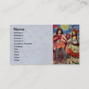 Mona Lisa Romantic Funny Colourful Artwork Business Card