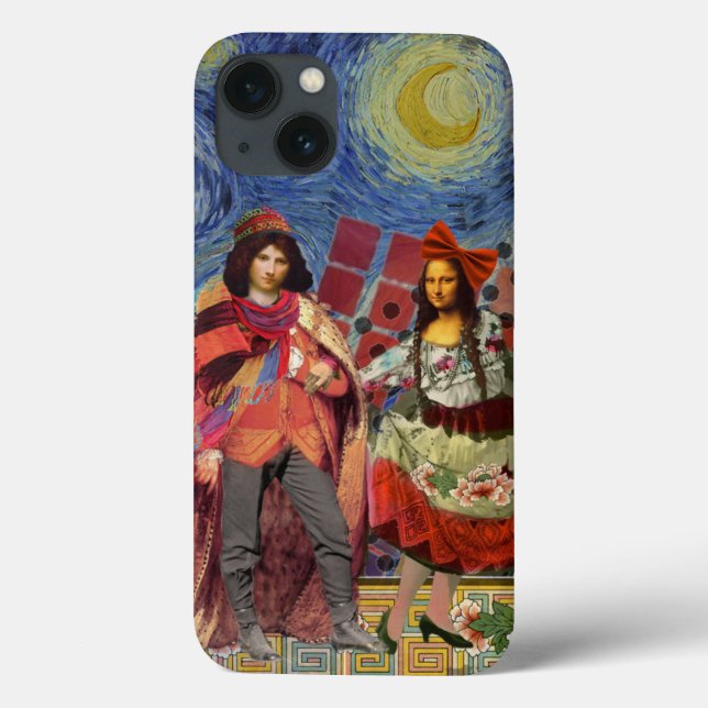Mona Lisa Romantic Funny Colourful Artwork Case-Mate iPhone Case (Back)