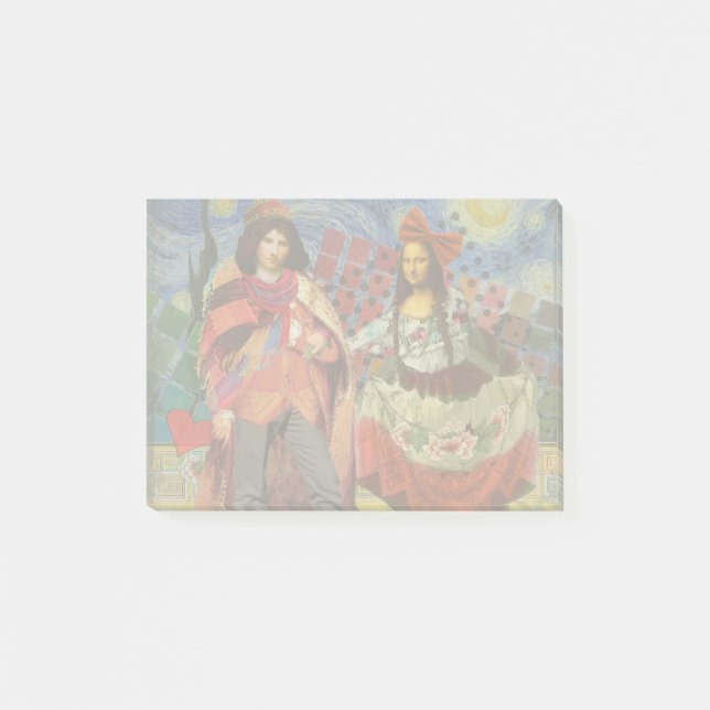 Mona Lisa Romantic Funny Colourful Artwork Post-it Notes (Front)