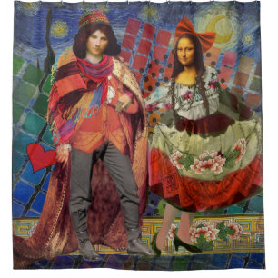 Mona Lisa Romantic Funny Colourful Artwork Shower Curtain