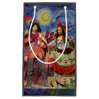 Mona Lisa Romantic Funny Colourful Artwork Small Gift Bag