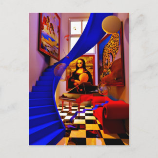 Mona lisa room postcard
