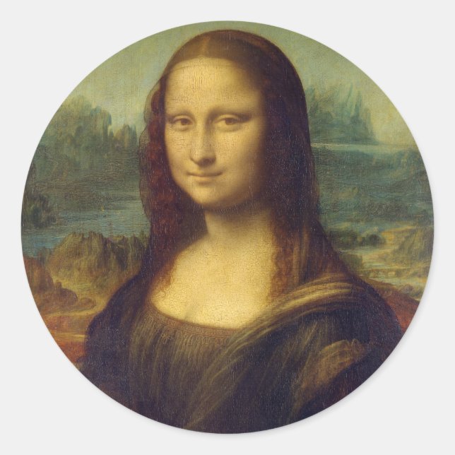 Mona Lisa Round Sticker (Front)