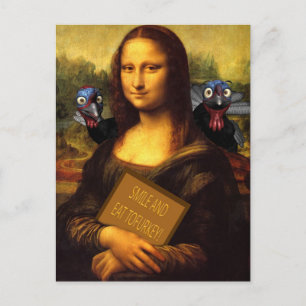 Mona Lisa Says: Smile And Eat Tofurkey Postcard
