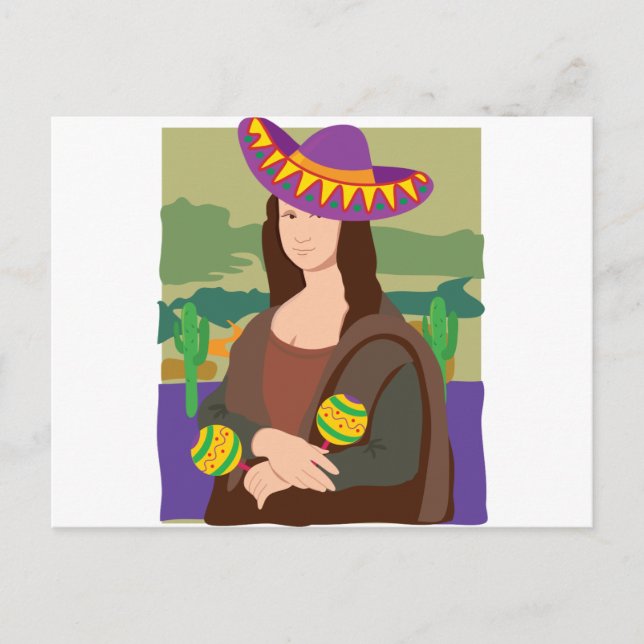 Mona Lisa Sombrero Postcard (Front)