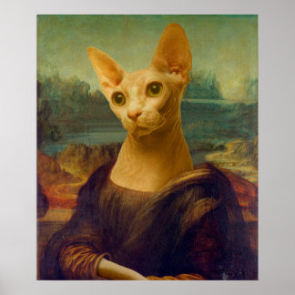 Mona Lisa Sphynx Cat   Poster
