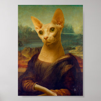 Mona Lisa Sphynx Cat  Poster