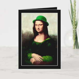 Mona Lisa St. Patrick's Day Clover Card