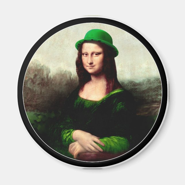 Mona Lisa St. Patrick's Day Clover Magnet (Front)