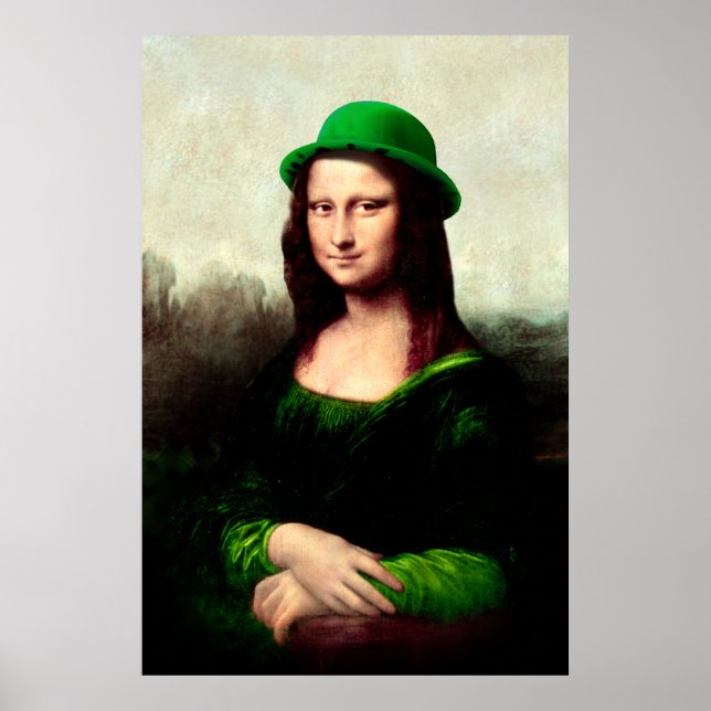 Mona Lisa St. Patrick's Day Clover Poster (Front)