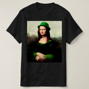 Mona Lisa St. Patrick's Day Clover T-Shirt
