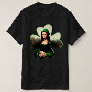 Mona Lisa St. Patrick's Day Clover T-Shirt