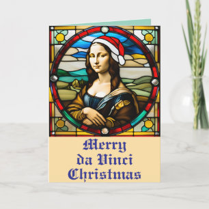 Mona Lisa Stained Glass Christmas Card