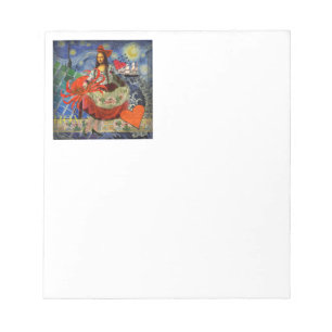 Mona Lisa Starry Night Collage: Whimsical Surreal Notepad