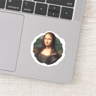 Mona Lisa sticker, ripped paper badge