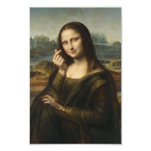 Mona Lisa striking a "Kyun Pose" Photo Print