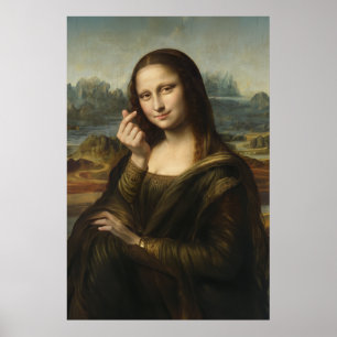 Mona Lisa striking a "Kyun Pose" Poster